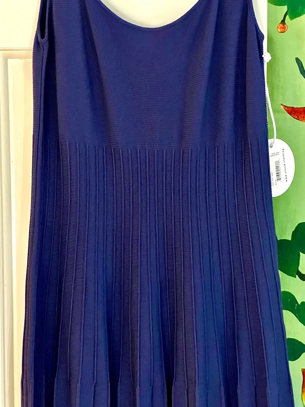 NWT Staud Ellison Pleated Dress Navy - Picture 12 of 16